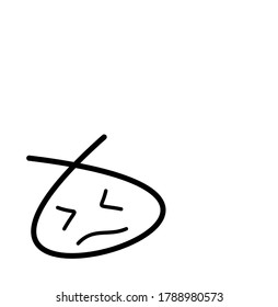 Sad smiley face emoticon line art vector icon for apps and websites