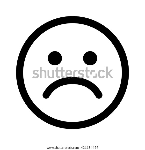Sad smiley face emoticon line art vector icon\
for apps and websites