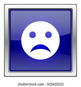 Sad smiley icon. Internet button on white background. EPS10 vector.