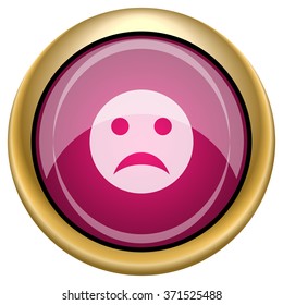 Sad smiley icon. Internet button on white background. EPS10 vector.
