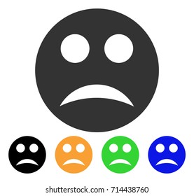 Sad Smiley icon. Vector illustration style is a flat iconic sad smiley symbol with black, gray, green, blue, yellow color versions. Designed for web and software interfaces.