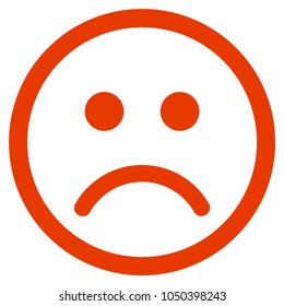 Sad Smiley vector pictogram. Illustration style is a flat iconic symbol.