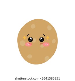 Sad, sparkling eyes Potatoes expressions of cartoon illustrations. cute and adorable emoticons of fruits and vegetables style