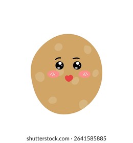 Sad, sparkling eyes Potatoes expressions of cartoon illustrations. cute and adorable emoticons of fruits and vegetables style