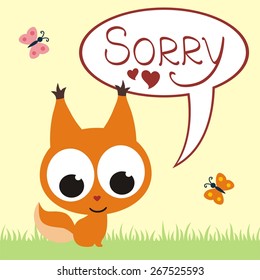 Sad squirrel says sorry