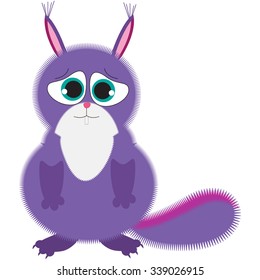 Sad squirrel. Vector illustration.