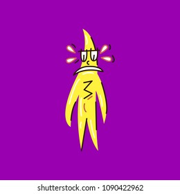 Sad star. Colored vector illustration