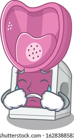 Sad of steam inhaler cartoon mascot style