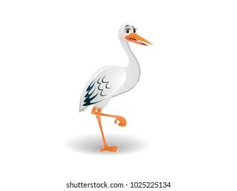 Sad Stork - Cartoon Vector Image