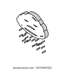 Vector isométrico del sentimiento de las nubes tormentosas tristes. signo del sentimiento de las nubes tormentosas tristes.