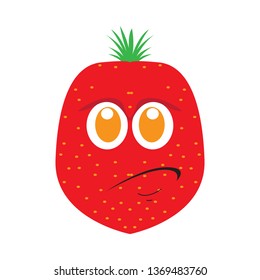 Sad strawberry cartoon image. Vector illustration design
