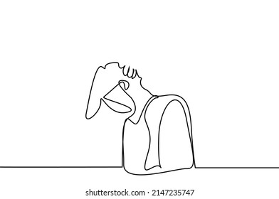 sad stressed shocked person thinks and goes into unhappy mode