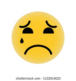 Sad suffering crying emoticon face icon vector icon. Simple element illustration. Sad suffering crying emoticon face symbol design. Can be used for web and mobile.