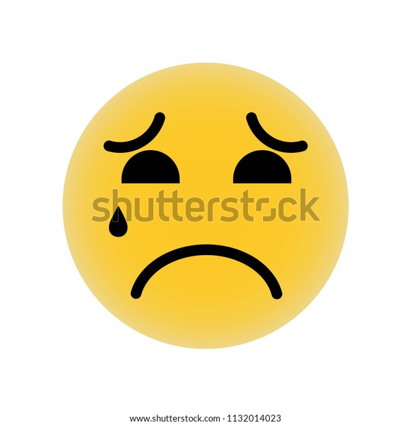 Sad Suffering Crying Emoticon Face Icon Stock Vector (Royalty Free ...