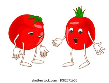 Sad and surprised emotional vegetable