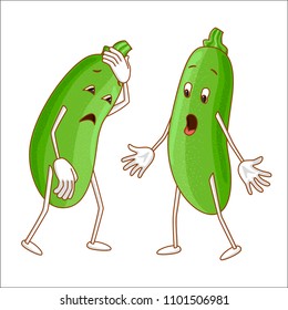Sad and surprised emotional vegetable