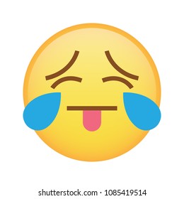 Sad and taunting emoji emoticon vector
