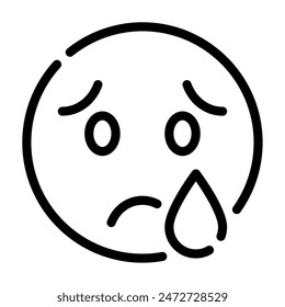 Icono de lágrima triste para ilustración, Web, App, infografía, etc