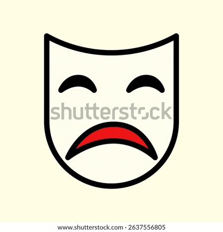 Sad Theater Mask Icon Representing Drama and Tragedy