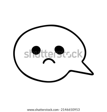 Sad thoughts bubble line art icon. Depressed mental state before therapy treatment, brain overthinking everything. Vector illustration for therapist practice, healing session, mental health awareness