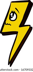 Sad thunder, illustration, vector on white background.