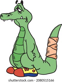 A Sad and Tired Crocodile
