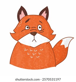 sad tired fox, phone sticker, sad fox, fox, red, wild animal