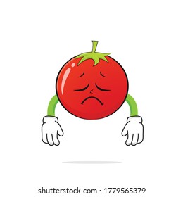 sad Tomato character on a white background -vector
