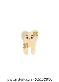Sad tooth. Caries prevention concept.
