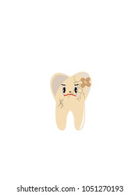 Sad tooth. Caries prevention concept.