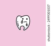 Sad Tooth flat vector design