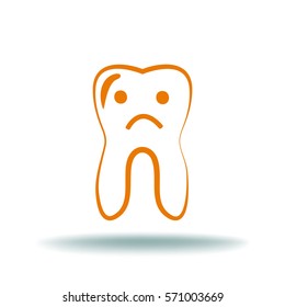 Sad Tooth. Icon.