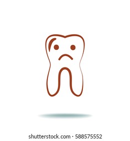 Sad Tooth. Icon.