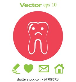 Sad Tooth. Icon.