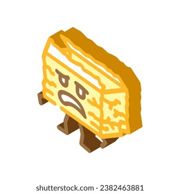 sad torn cardboard box character isometric icon vector. sad torn cardboard box character sign. isolated symbol illustration