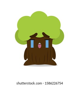 sad tree mascot - eps10 vector illustration
