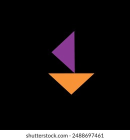 sad triangle on purple and orange colors