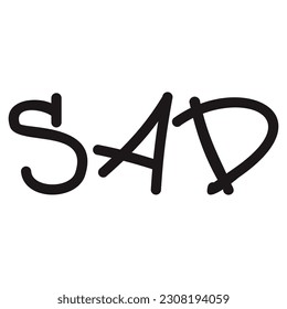 Sad Typography Patch V77 Patch Streetwear, Urban Design Black and White Colors Patch Commercial Use