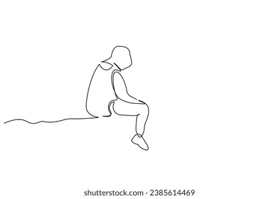 sad unhappy cry man stress line art design