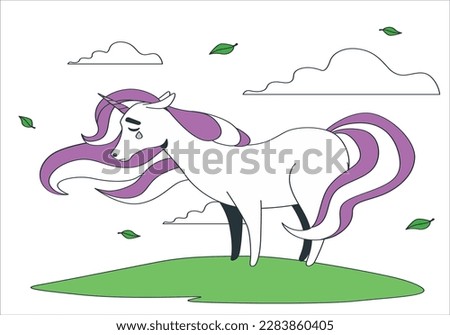 Sad unicorn characters. Vector hand drawn colorfull illustration unicorn kid. Cute magical horse. Vector design isolated on white background. Romantic illustration for children. sad unicorn
