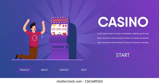 Sad Unlucky Man Cry Lose Cash Slot Machine Loser Vector Illustration. Jackpot Risk Bad Luck Money Loss Gambling Addiction Gambler Concept. Las Vegas Online Internet Casino Banner Website