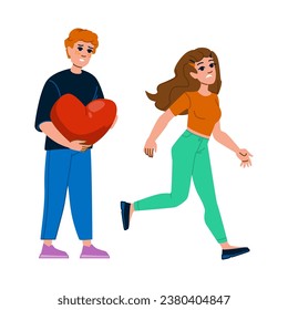 sad unrequited love teen vector. woman student, female romantic, person college sad unrequited love teen character. people flat cartoon illustration