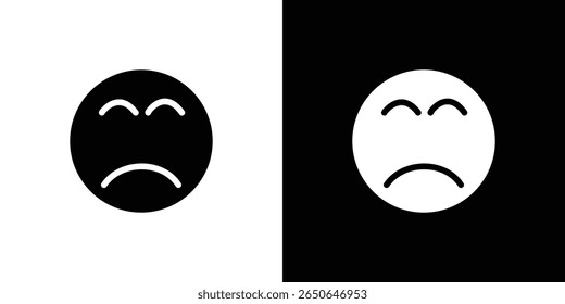 Sad, upset or lonely emoticon icon