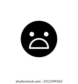 Sad, upset, unhappy, shocked, negative smile icon. Customer feedback vector emoticon.