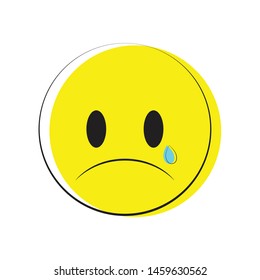 Sad Vector Emoji Crying Yellow Stock Vector (Royalty Free) 1459630562 ...