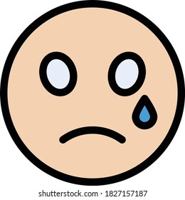icono de color plano de vector triste 