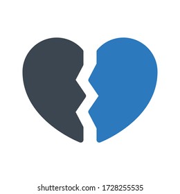 sad vector glyph color icon 