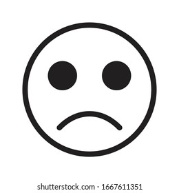 sad vector glyph flat icon 