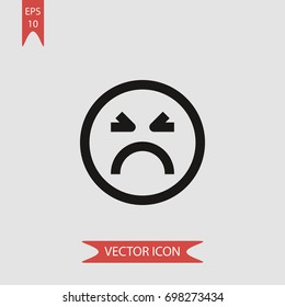 Sad vector icon, illustration symbol