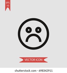 Sad vector icon, illustration symbol